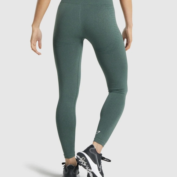 Gymshark Vital 2.0 Seamless High Rise Leggings Size Large Forest Green - Picture 2 of 9